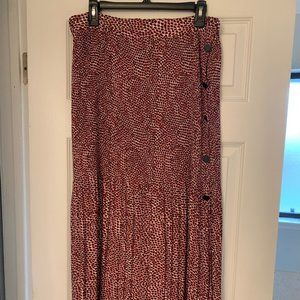 Topshop Animal Print Pleated Midi Skirt
